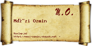 Mázi Ozmin névjegykártya